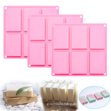 6 Cavity Silicone Soap Mold For Homemade Craft Soap Mold Thickened Rectangle Silicone Molds for Soap Making